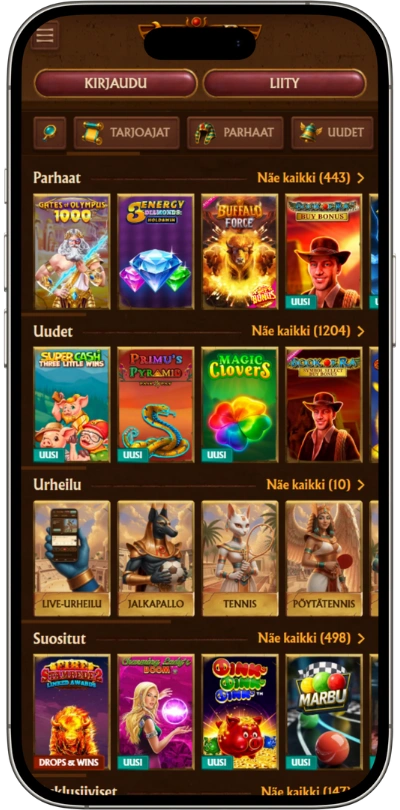 AmunRa Casino mobiilisovellus ja mobiilikäyttö